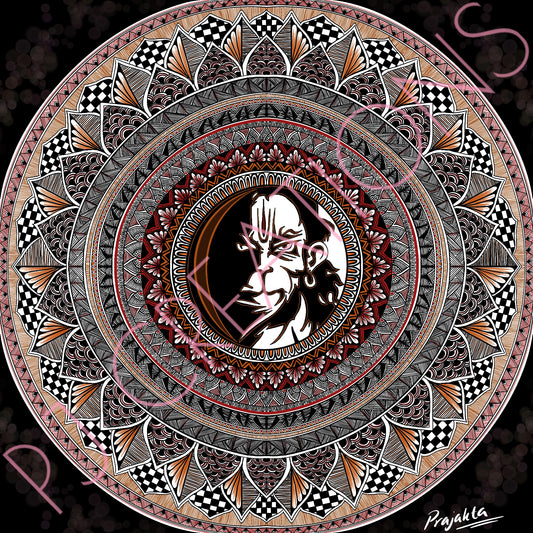 Hanuman Mandala Print